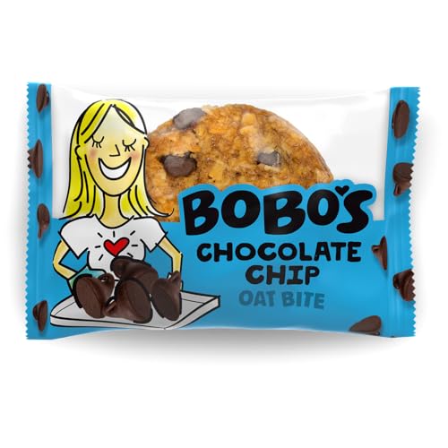 Bobo's Oat Bites, Original with Chocolate Chips, 1.3 oz Bites (30 Pack Box), Gluten Free Whole Grain Snack, Vegan On-The-Go