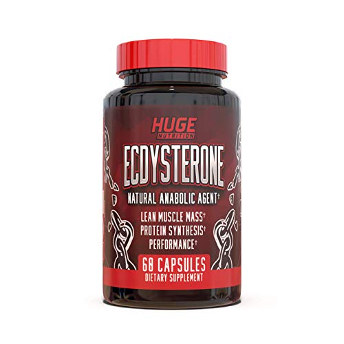 Huge Supplements Ecdysterone, Natural Anabolic Agent, Increases Lean Muscle Mass, Exercise Performance, Strength and Protein Synthesis, Formulated for Enhanced Absorption (60 Capsules)