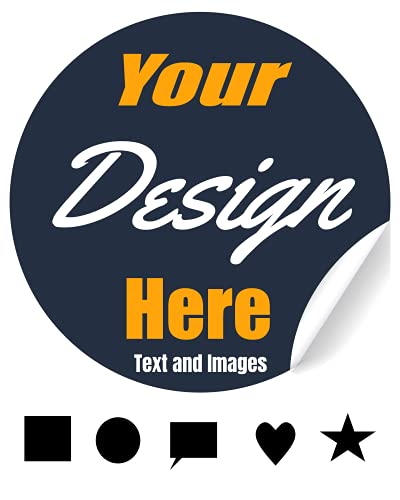VulgrCo Custom Design Your Own Personalized Labels Stickers Decals Text Name Image Photo 120 Pack - Waterproof, Dishwasher Safe, Fade Resistant, UV Protected, Heat and Cold Resistant