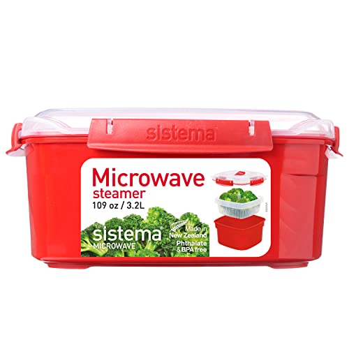 Sistema Microwave Steamer for Cooking Food and Vegetables with Steam Release Vent