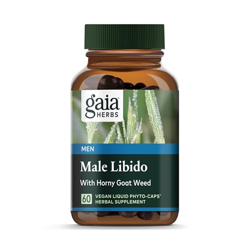 Gaia Herbs Male Libido - Herbal Supplement with Saw Palmetto, Horny Goat Weed, Maca & Oats - Supports Stamina, Vitality & Hormone Balance for Men - 60 Vegan Liquid Phyto-Capsules (20-Day Supply)