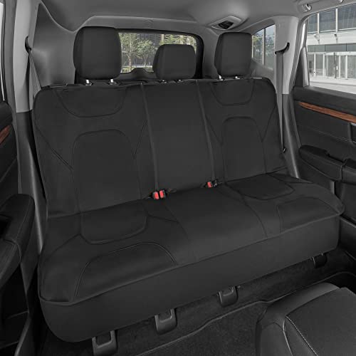 Motor Trend AquaShield Waterproof Black – Padded Neoprene Rear Bench Seat Cover for Cars, Ideal Back Seat Protector for Kids & Dogs, Interior Cover for Auto Truck Van SUV