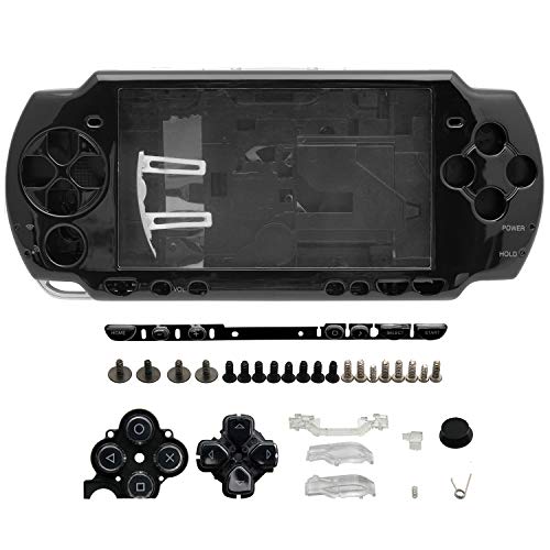 OSTENT Full Housing Shell Faceplate Case Parts Replacement for Sony PSP 2000 Console Color Black
