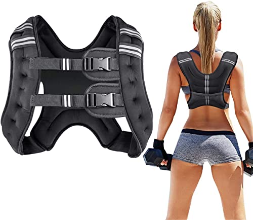 Prodigen Running Weight Vest for Men Women Kids 8 Lbs Weights Included, Body Weight for Training , Jogging, Cardio, Walking, Elite Adjustable Weighted Vest Workout Equipment-Black,8lbs