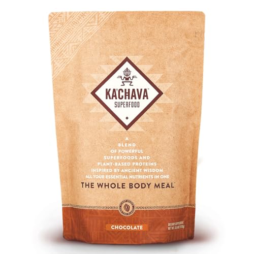 Ka’Chava All-In-One Nutrition Shake Blend, Chocolate, 85+ Superfoods, Nutrients & Plant-Based Ingredients, 26g Vitamins and Minerals, 25g Plant-Based Protein, 2lb