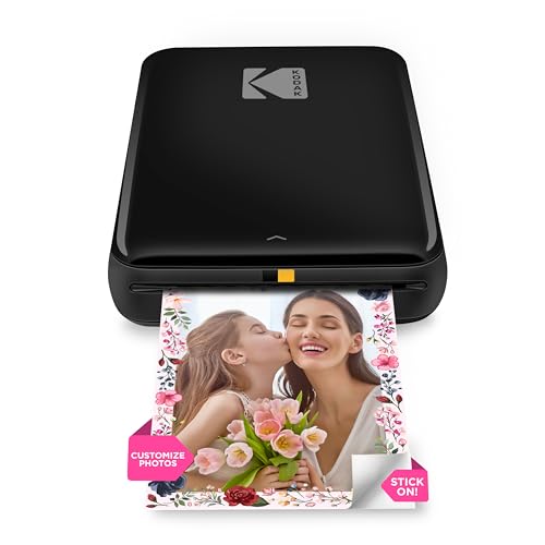 KODAK Step Wireless Mobile Photo Mini Color Printer (Black) Compatible w/ iOS & Android, NFC & Bluetooth Devices, Black, 2x3