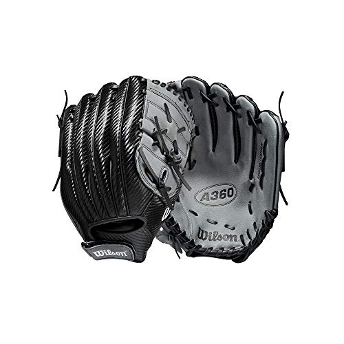 Wilson 2021 A360 12' Utility Baseball Glove - Black/Grey, Right Hand Throw