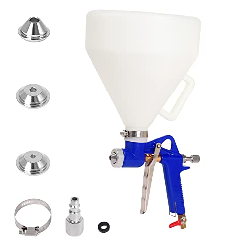 Drywall Wall Painting Sprayer,1.5 Gallon Paint Texture Tool Air Hopper Spray Gun with 3 Nozzle for Stucco Mud or Popcorn on Walls and Ceiling … (Blue)