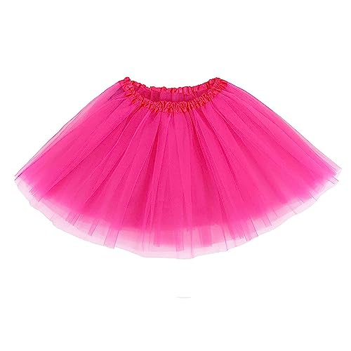 XINXIYAN Hot Pink Tutu for Women 5 Layers Mardi Gras Outfit Adult Halloween Costume Skirts Dress Party Favor Accessories