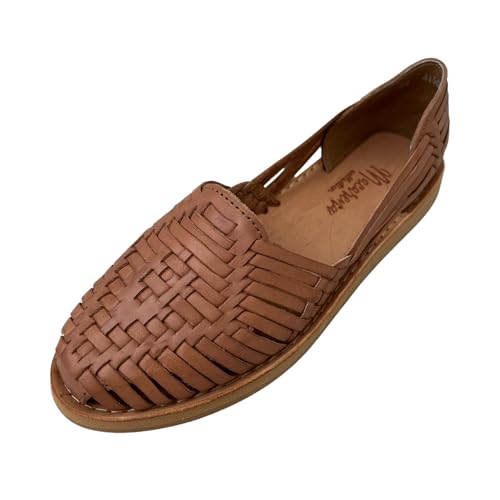 Macarena Collection Huarache Sandal Colorful Leather Mexican Style Color Tan 4150 (us_footwear_size_system, adult, women, numeric, medium, numeric_10)