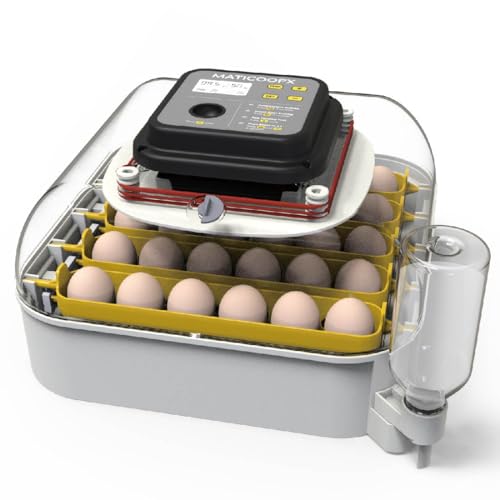 MATICOOPX 30 Egg Incubator with Humidity Display, Egg Candler, Automatic Egg Turner, for Hatching Chickens