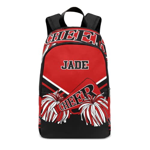 Cheer Red Black Cheerleader Backpack Laptop Bag Shoulder for Hiking Adult Birthday Holiday Gift, 11.8''(L) x 5.51''(W) x 17.72''(H)