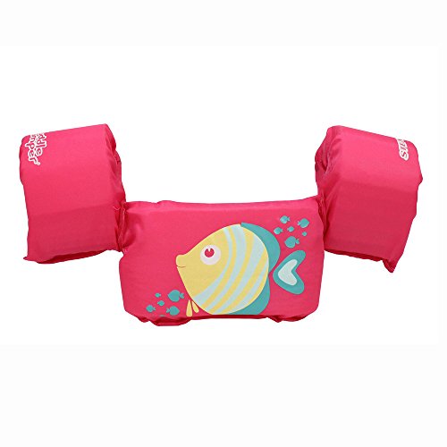 STEARNS Original Puddle Jumper Kids Life Jacket | Life Vest for Children, Pink Fish, 30-50 lb