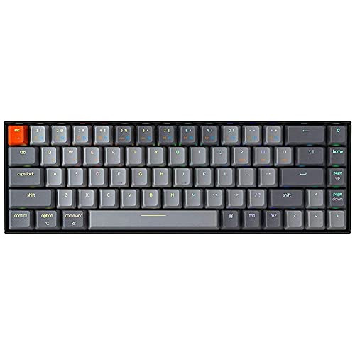 Keychron K6 Mechanical Keyboard 65% Compact 68 Key Wireless Gaming Keyboard, RGB Backlight Bluetooth 5.1/Wired Keyboard Compatible with Mac Windows, Gateron Brown Switch