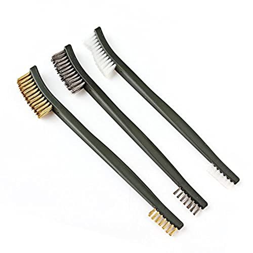【The OriGlam 3pcs Mini Wire Brush Set, Rust Paint Metal Cleaner, Cleaning Welding Slag and Rust, Handy Steel/Nylon/Brass Brush Set Suitable for Cleaning Paint/Rust/Dirt