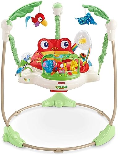 Fisher-Price Baby Bouncer Rainforest Jumperoo Activity-Center with Music Lights Sounds and Developmental Toys