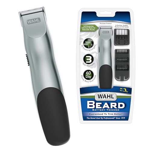 Wahl Groomsman Battery Operated Facial Hair Trimmer for Beard & Mustache Trimming Including Light Detailing and Body Grooming – Model 9906-717V