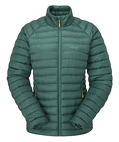 RAB Women's Microlight Down Jacket for Hiking, Climbing, & Skiing - Green Slate - Large