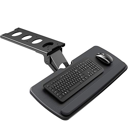 HUANUO Keyboard Tray Under Desk, 360 Adjustable Ergonomic Sliding Keyboard & Mouse Tray, 25' W x 9.8' D, Black