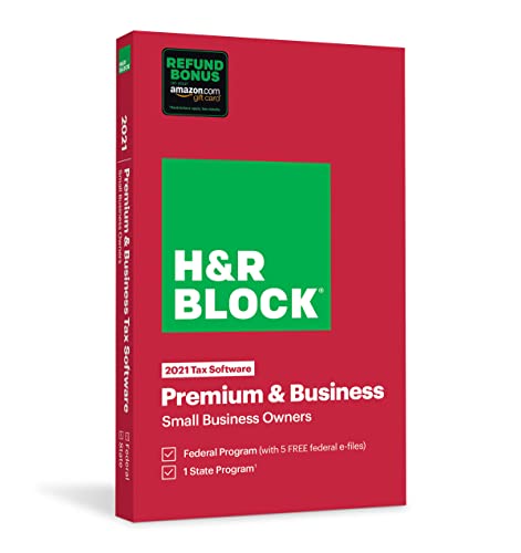 H&R Block Tax Software Premium & Business 2021 [Old Version]