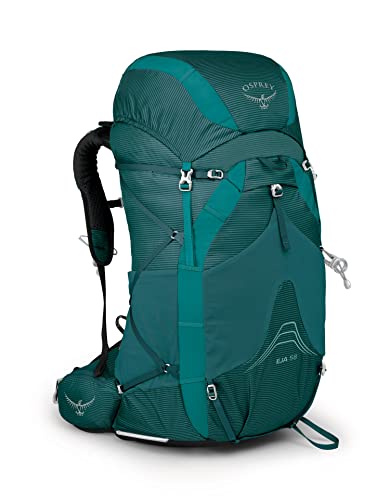 Osprey Eja 58L Women's Ultralight Backpacking Backpack, Deep Teal, Extra-Small/Small