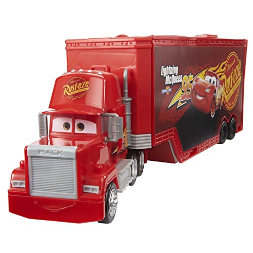 Mattel Disney and Pixar Cars Transforming Mack Playset, 2-in-1 Toy Truck & Tune-Up Station with Launcher, Lift & More