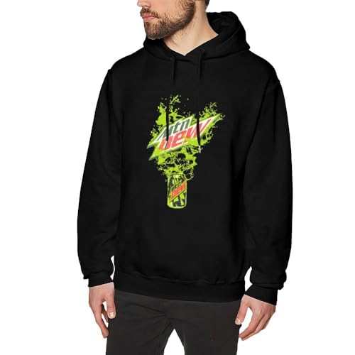 FLEXIGLO Men's In Case Of Accident My Blood Type Is Mountain Tee Dew Pullover Hoodie Sweatshirt,Big and Tall Long Sleeve Fleece Hooded Sweatshirts Hoodies for Men Adults with Graphic Designs M Black