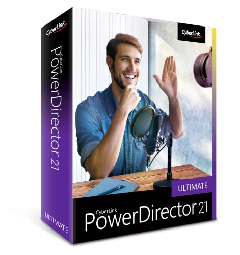 CyberLink PowerDirector 21 Ultimate | Easy-to-Use Video Editing Software With Thousands of Visual Effects | Slideshow Maker | Screen Recorder [Retail Box with Download Card]