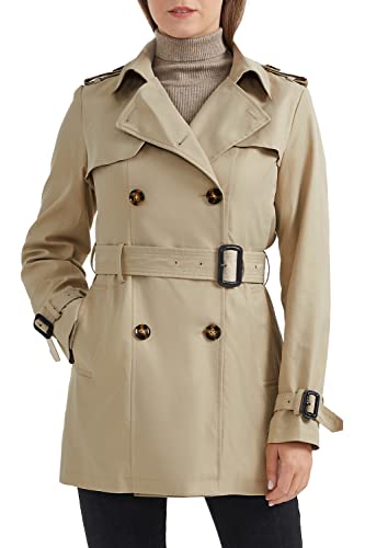 Orolay Women's Double Breasted Trench Coat Windbreaker Jacket with Belt Khaki L