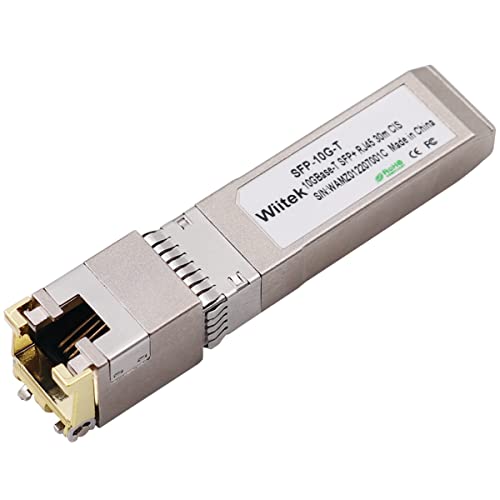 Wiitek SFP+ to RJ45 Copper Modules, 10GBase-T Transceiver Compatible for Cisco SFP-10G-T-X, Ubiquiti, Netgear, Mikrotik, Unifi (Cat 6a/7 or Better, 30-Meter)