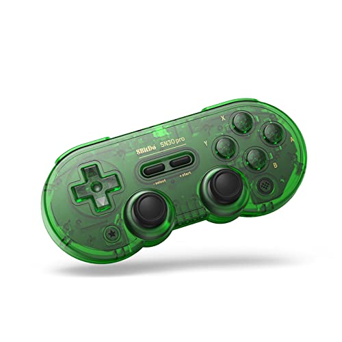 AKNES 8Bitdo SN30 Pro Bluetooth Controller, Retro Clasic Wireless Controller for Switch/Switch OLED, PC, macOS, iOS, Android, Steam Deck & Raspberry Pi - Jade Green