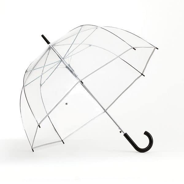 ShedRain Bubble Umbrella, Rain & Windproof for Weddings, Prom, Graduation and Outdoor Events - Automatic Open, Crook Handle, Clear Dome with a 52” Arc (Clear with Silver Trim and Black Handle)