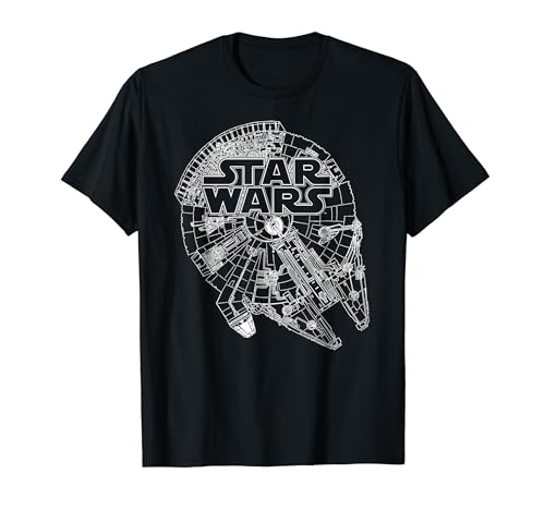 Star Wars Logo On Millenium Falcon Graphic T-Shirt T-Shirt