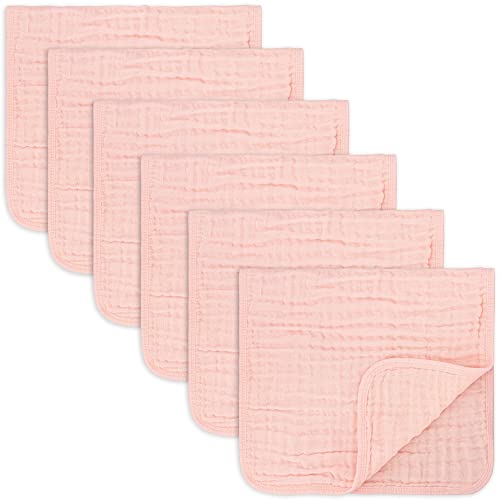 Comfy Cubs Muslin Burp Cloths Large 100% Cotton Hand Washcloths for Babies, Baby Essentials 6 Layers Extra Absorbent and Soft Boys & Girls Baby Rags for Newborn Registry (Lace, 6-Pack, 20' X10')