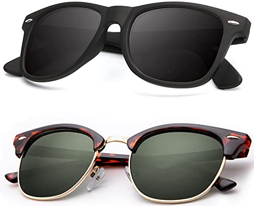 KALIYADI Polarized Sunglasses for Men and Women Semi-Rimless Frame Driving Sun glasses UV Blocking