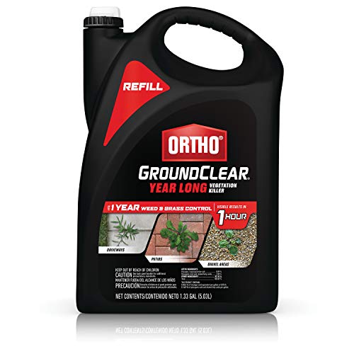 Ortho GroundClear Year Long Vegetation Killer Refill - Visible Results in 1 Hour, Kills Weeds and Grasses to the Root, Up to 1 Year of Weed and Grass Control, 1.33 gal.