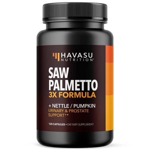 Saw Palmetto Supplement | Potent 3X Formula with Stinging Nettle + Pumpkin Seed Extract | DHT Blocker Urinary Health & Prostate Support Supplement for Mens Health | Saw Palmetto for Men 2 Month Supply