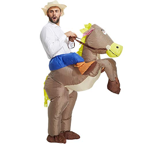 TOLOCO Inflatable Costume for Adults Cowboy Costume, Inflatable Horse Costume, Blow up Costume Adult Halloween Costumes