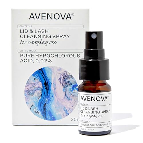 Avenova Eyelid and Eyelash Cleanser Spray - Pure Hypochlorous Acid, Gentle Everyday Lash Cleanser For Eye Irritation, 20mL (0.68oz)