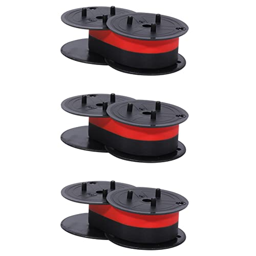 Bigger Replacement for Porelon 11216 Universal Twin Spool Calculator Ribbon for Nukote BR80c, Sharp EL-1197PIII, Dataproducts R3027, Casio DR-210R, Canon MP11DX MP25DV, Black and Red, 3 Pack