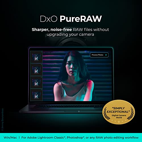 DxO PureRAW - Photo Editing Enhancement Software - Noise Reduction & RAW Optimization - Sharper, Cleaner Images for DSLR, Mirrorless, Drone Photos - Compatible with Photoshop & Lightroom - PC & Mac