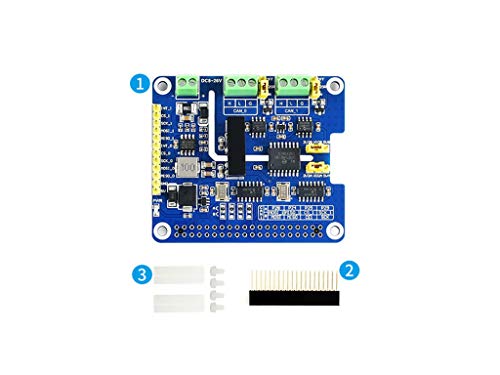 waveshare 2-Channel(2-CH) Isolated CAN FD Expansion HAT for Raspberry Pi with Multi Onboard Protection Circuits Original CAN 2.0 Protocol up to 8Mbps Data Rate