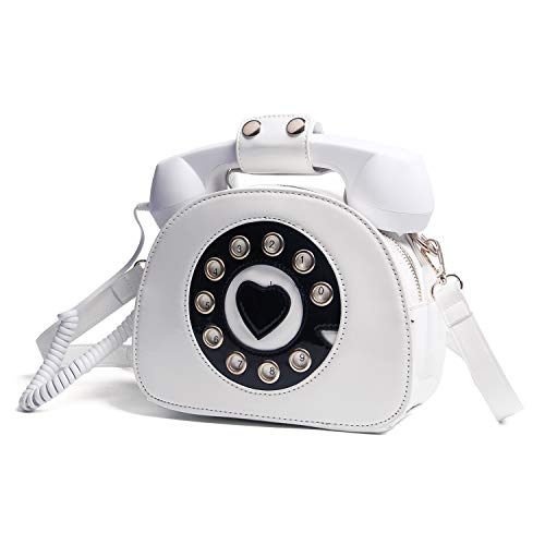 Oweisong Fun Telephone Purse for Women Novelty Pink Phone Tote Handbags Top Handle Shoulder Crossbdoy Bag