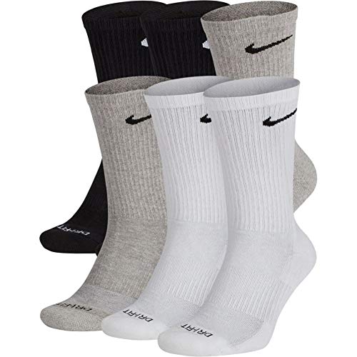 Nike Men's Everyday Plus Cushion Crew Socks (Large, Multi)