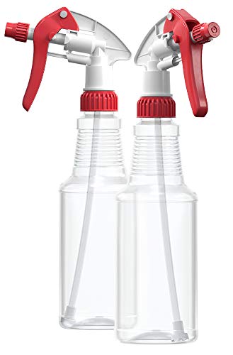 Bar5F Empty Plastic Spray Bottles 16-Ounce BPA-Free Food Grade Crystal Clear M-Series Fully Adjustable Sprayer (not for oil), 2-Pack