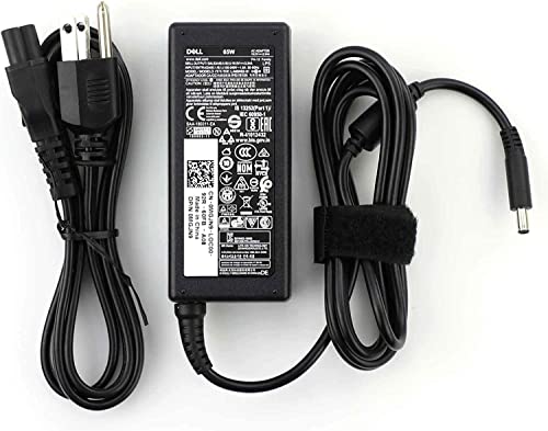 Dell Inspiron Laptop Charger Genuine 65W watt 4.5mm tip AC Power Adapter for Inspiron 13 14 15 3000 5000 7000 Series 5558 5755 3147 7348-2in1 5555 5559 0G6j41 0MGJN with Power Cord