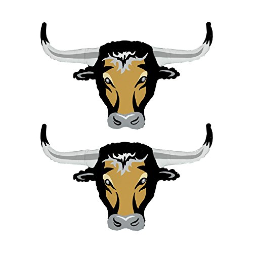 Set of 2 Long Horn Steer Cow 23' Foil Party Balloons