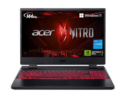 Acer Nitro 5 AN515-58-57Y8 Gaming Laptop | Intel Core i5-12500H | NVIDIA GeForce RTX 3050 Ti Laptop GPU | 15.6' FHD 144Hz IPS Display | 16GB DDR4 | 512GB Gen 4 SSD | Killer Wi-Fi 6 | Backlit Keyboard