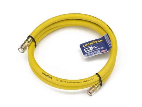 Goodyear 6' x 3/8' Rubber Whip Hose Yellow 250 PSI