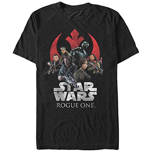 STAR WARS Men's Rogue One Rebellion Groupshot Logo T-Shirt - Black - 4X Large